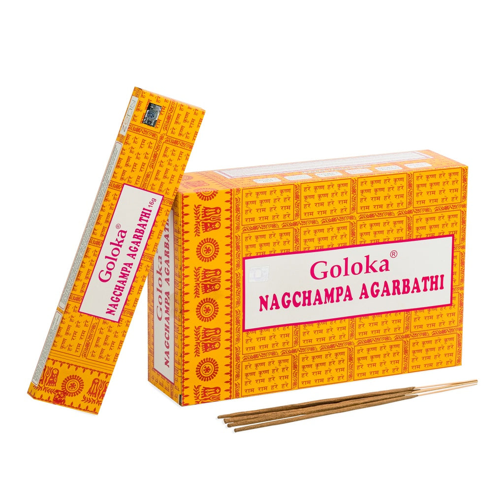 Goloka Nagchampa Agarbathi Incenso in bastoncini - Stick 15g - clorophilla-shop