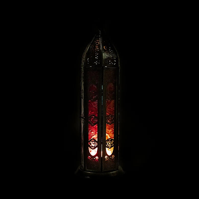 Lanterna Orientale 7 Chakra Illuminazione D&#39;Atmosfera - Portalumino 30cm