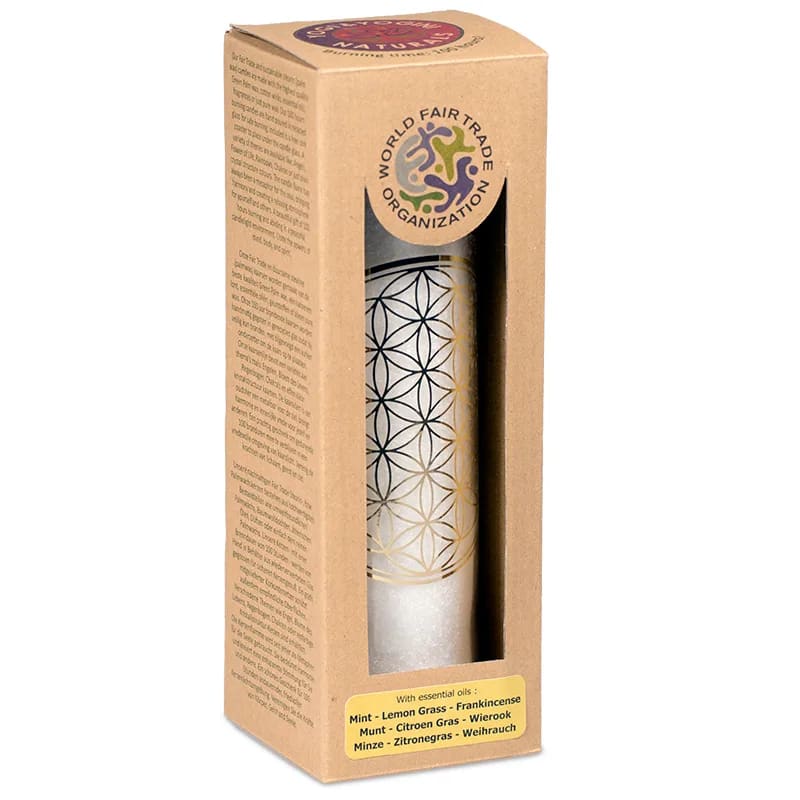 Candela profumata Fiore della Vita - Menta, Citronella e Franchincenso - clorophilla-shop