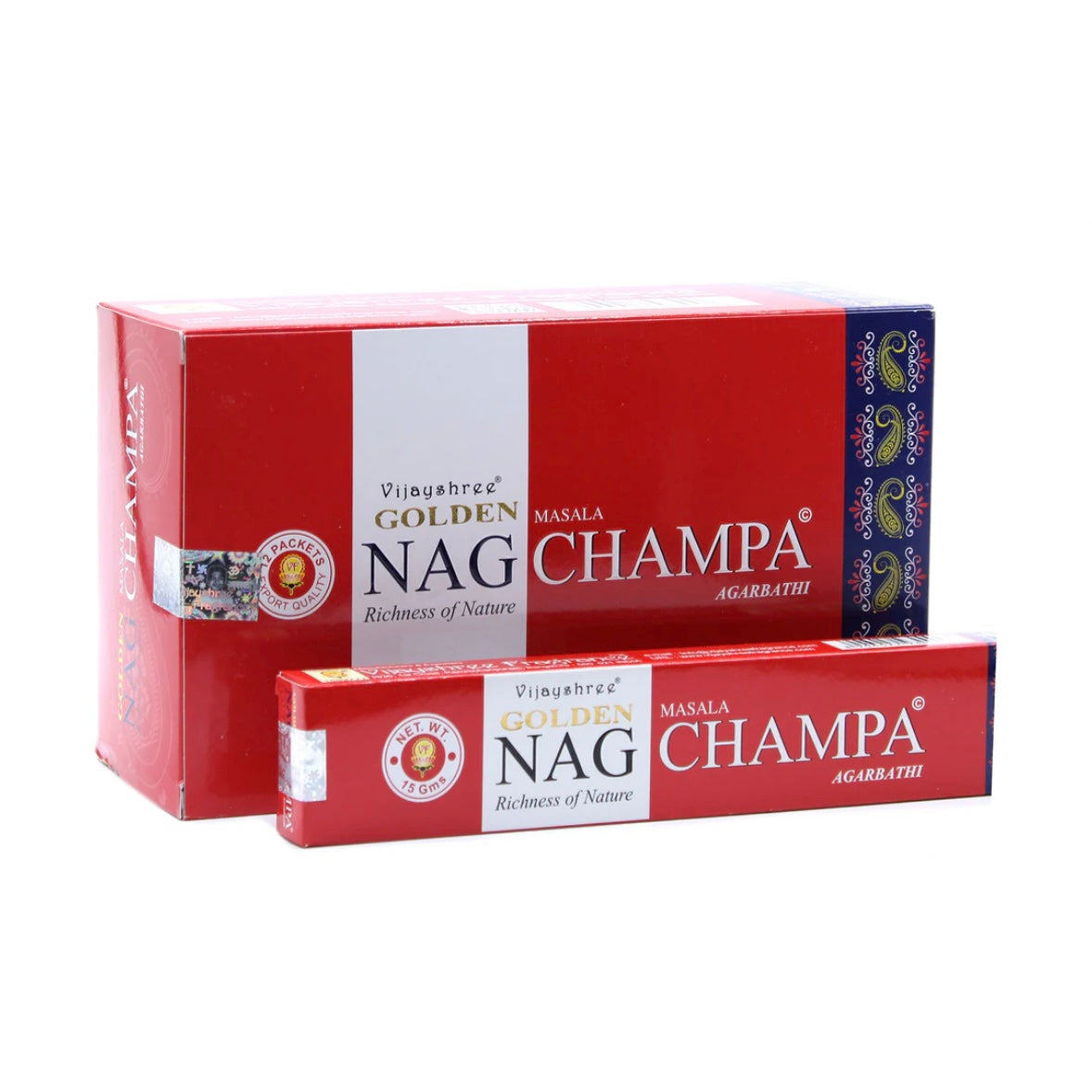 Vijayshree Golden Nag Champa Incenso in bastoncini - Stick 15g