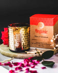 Organic Goodness Rose & Geraniium - soy wax candle with rose and geranium fragments - Smudge Scented Candle 200g
