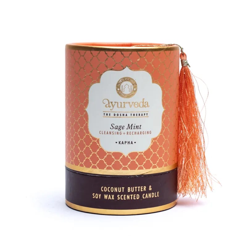Ayurveda Candela profumata KAPHA Sage Mint - Fragranza Salvia e Menta - clorophilla-shop