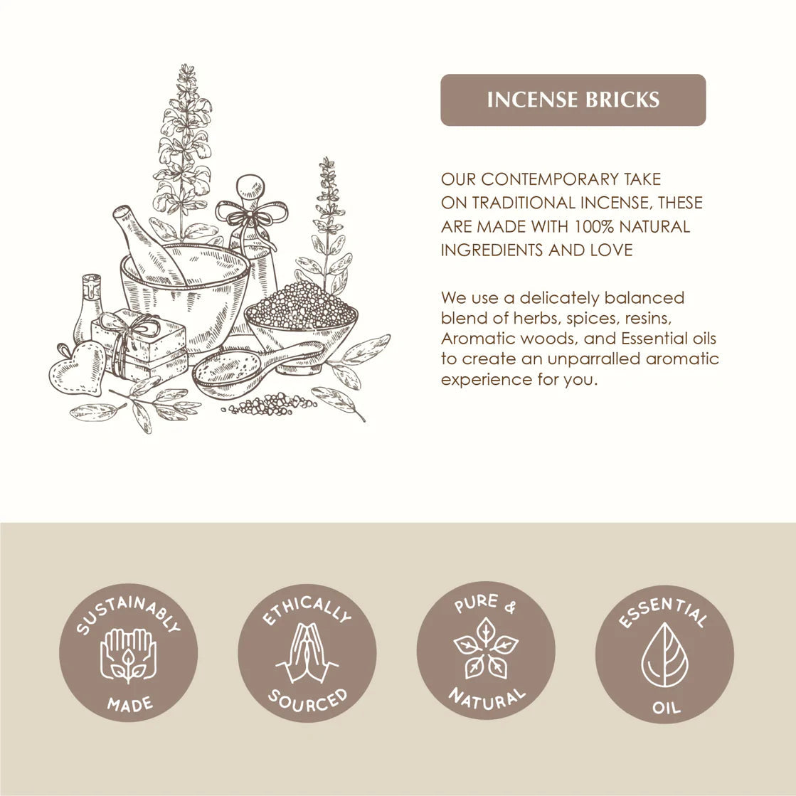 Aromafume Feng Shui EARTH Mattoncini Incenso Elemento Terra - Niente fumo e cenere - clorophilla-shop