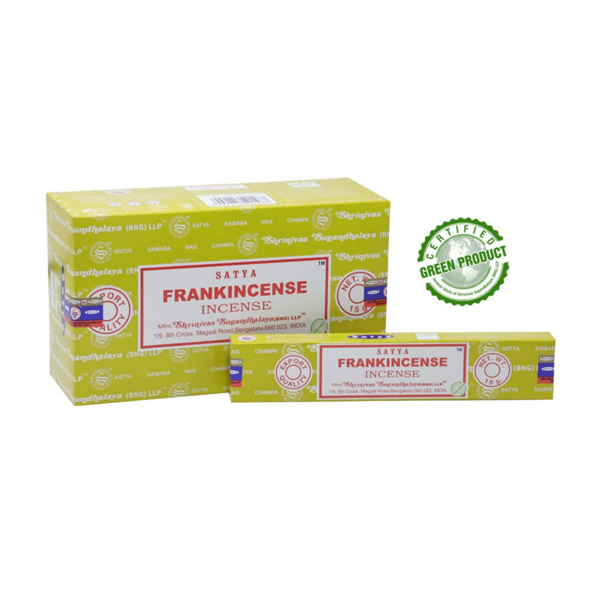 Satya FRANKINCENSE Incenso in Bastoncini Naturale 100% - Stick 15g