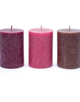 Candele colorate non profumate EARTH - Set 3 pz - clorophilla-shop