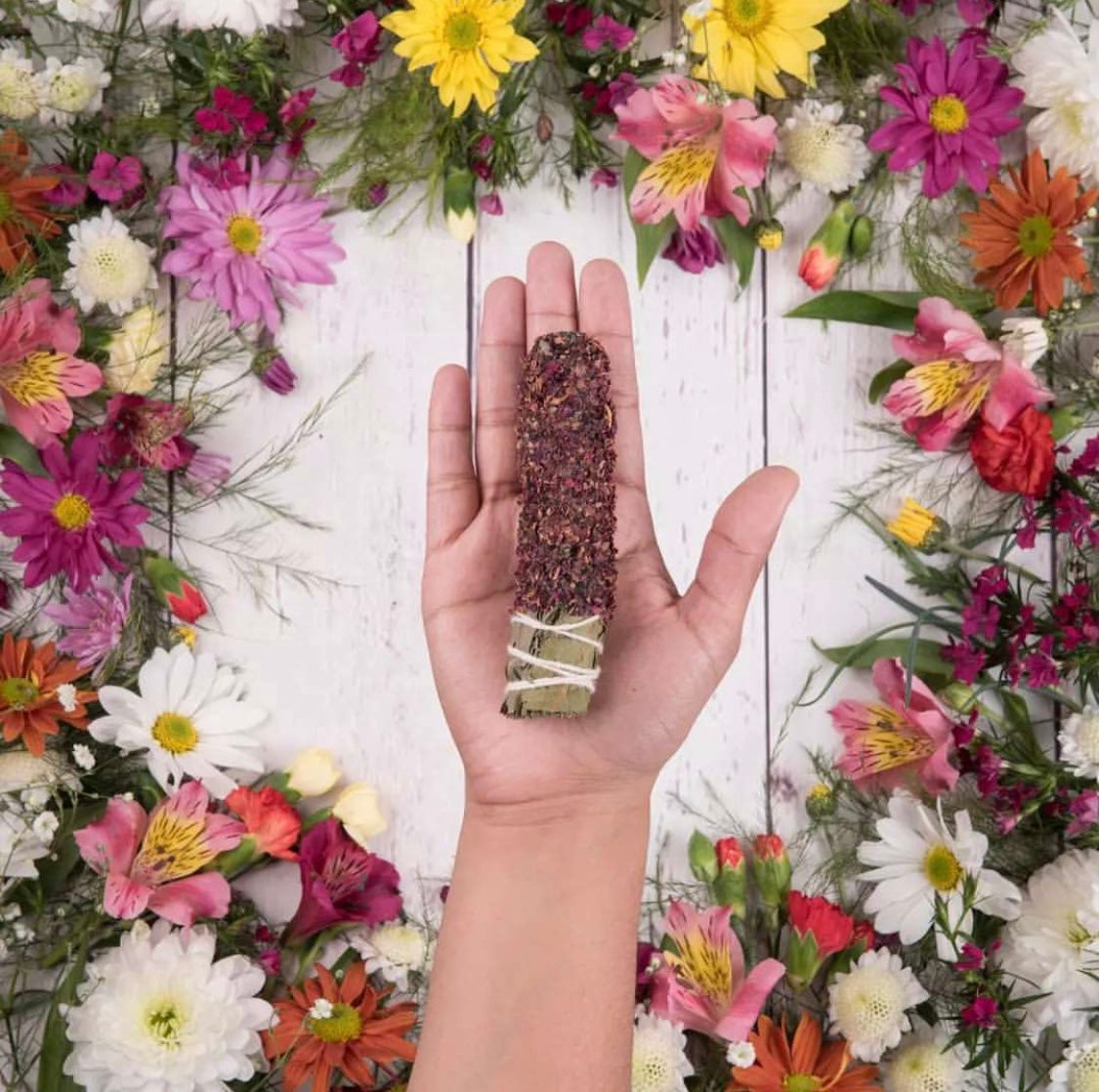 Sagrada Madre Smudge of craft herbs - sage and pink