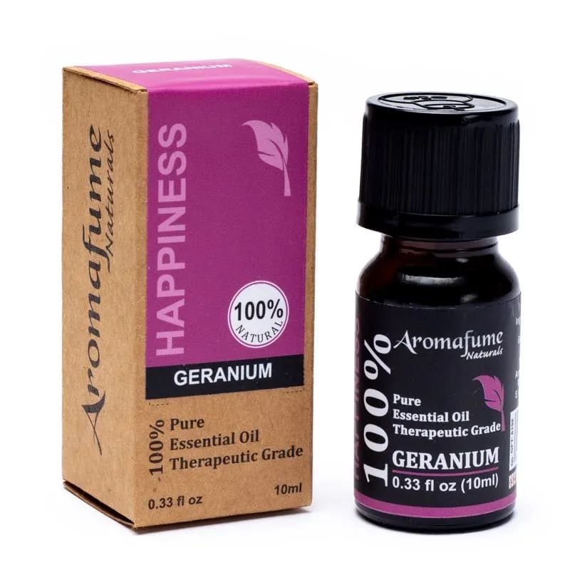 Aromafume HAPPINESS Olio Essenziale Geranium 100% Naturale non Diluito - Geranio - 10ml - clorophilla-shop