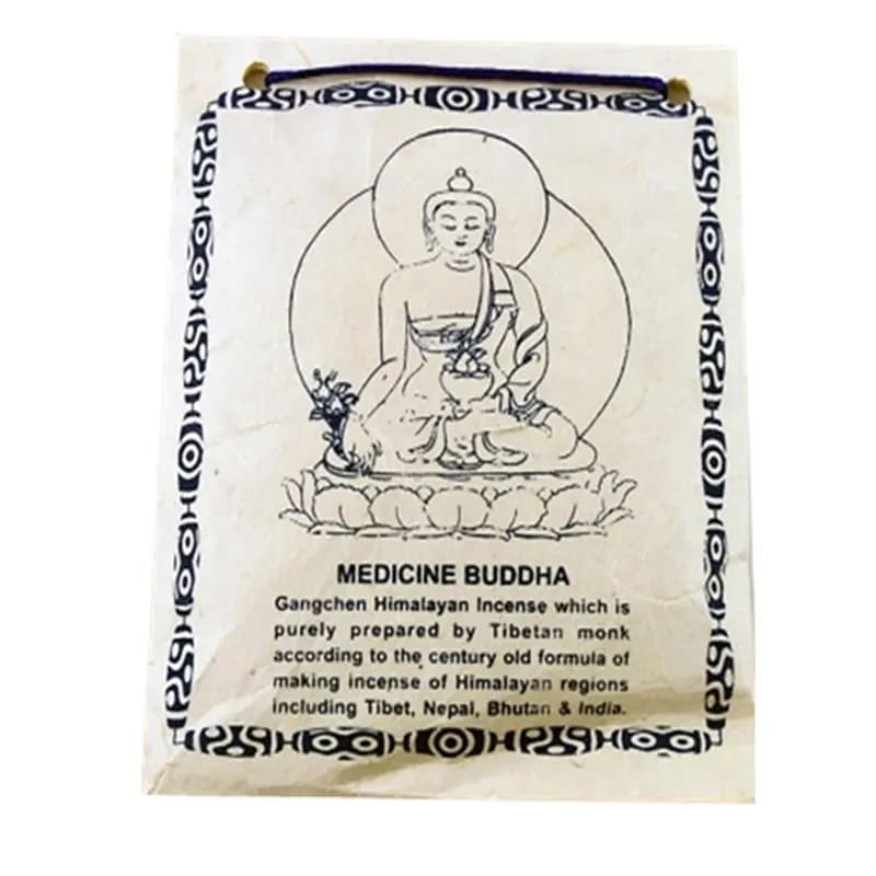 Medicine Buddha Manla Incenso Tibetano in Polvere 100% Naturale Preparato dai Monaci - Erbe e Resine dell&#39;Himalaya 40g