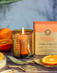 Organic Goodness Mandarin & Bay Leaf - soy wax candle with mandarin and laurel fragments - Smudge Scented Candle 200g