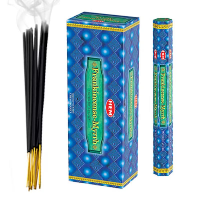 Hem Frankincense Myrrh - Incenso Indiano Bastoncini Fatti a mano Franchincenso e Mirra - 20 Stick