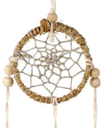 Acchiappasogni in Canapa Naturale con grani in legno e piume - clorophilla-shop