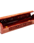 Bruciaincenso Scatola con Drago in Legno Intagliato per Incenso in Bastoncini e Coni - Portaincenso 31cm - clorophilla-shop