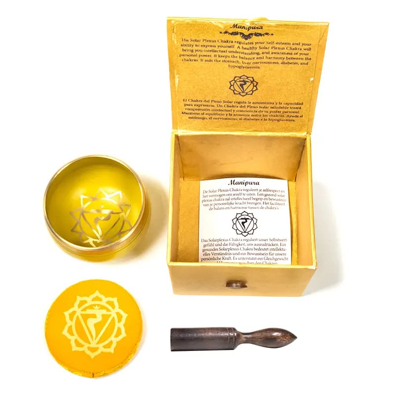 Campana Tibetana 3 Chakra Plesso solare - Batacchio e Cuscino Inclusi - clorophilla-shop