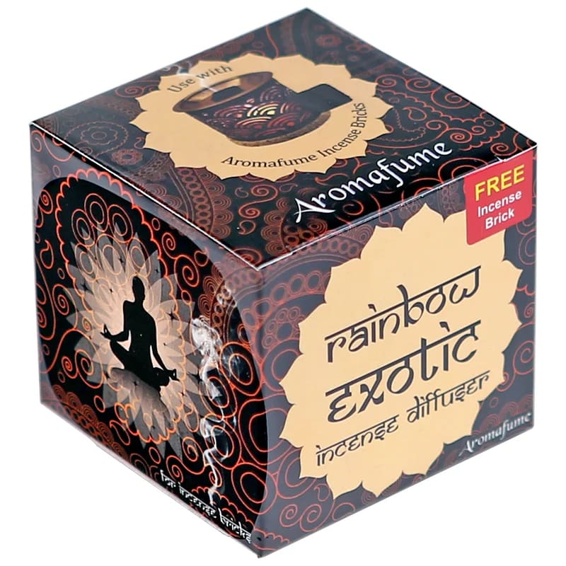 Aromafume Exotic Arcobaleno Kit Bruciaincenso + 2 Mattoncini di Incenso - Niente Fumo e Cenere - clorophilla-shop