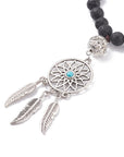 Collana Indonesiana in pietra lavica con acchiappasogni - clorophilla-shop