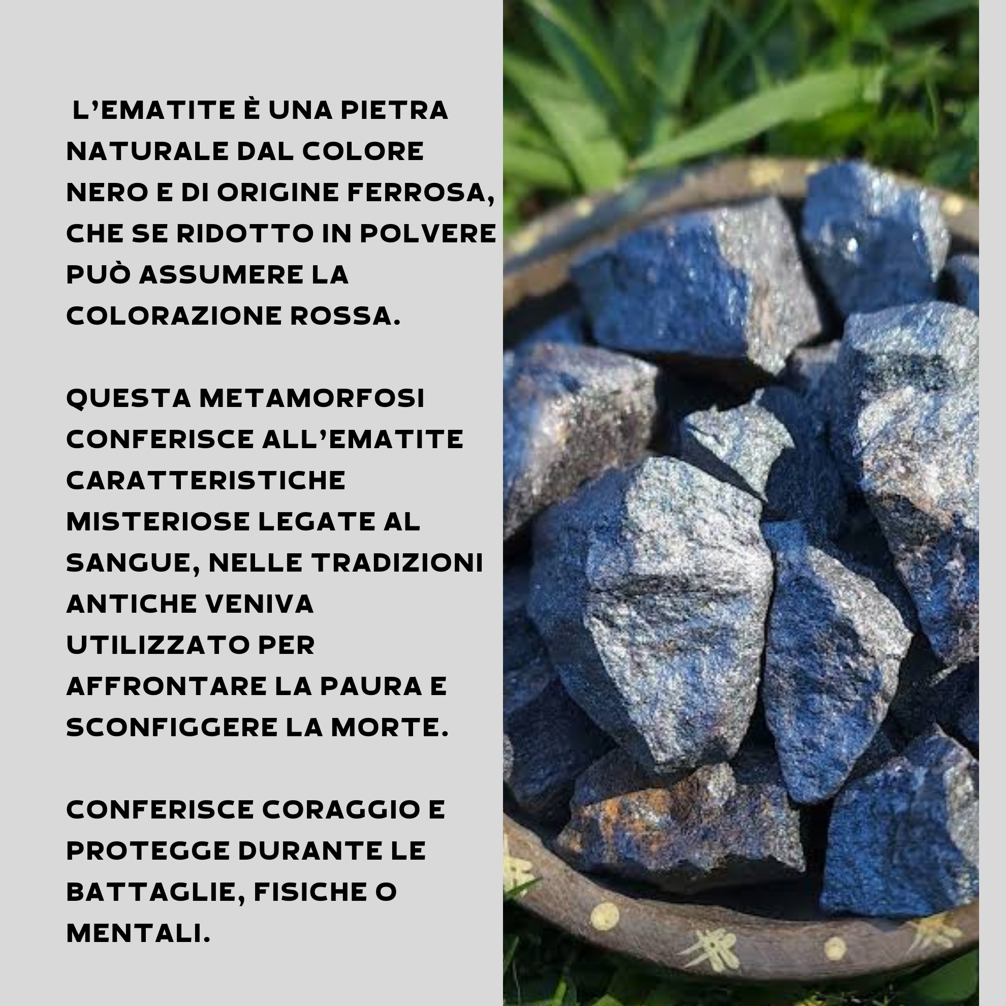Ematite Grezza Origine Brasile - Pietra da 3-6cm - clorophilla-shop