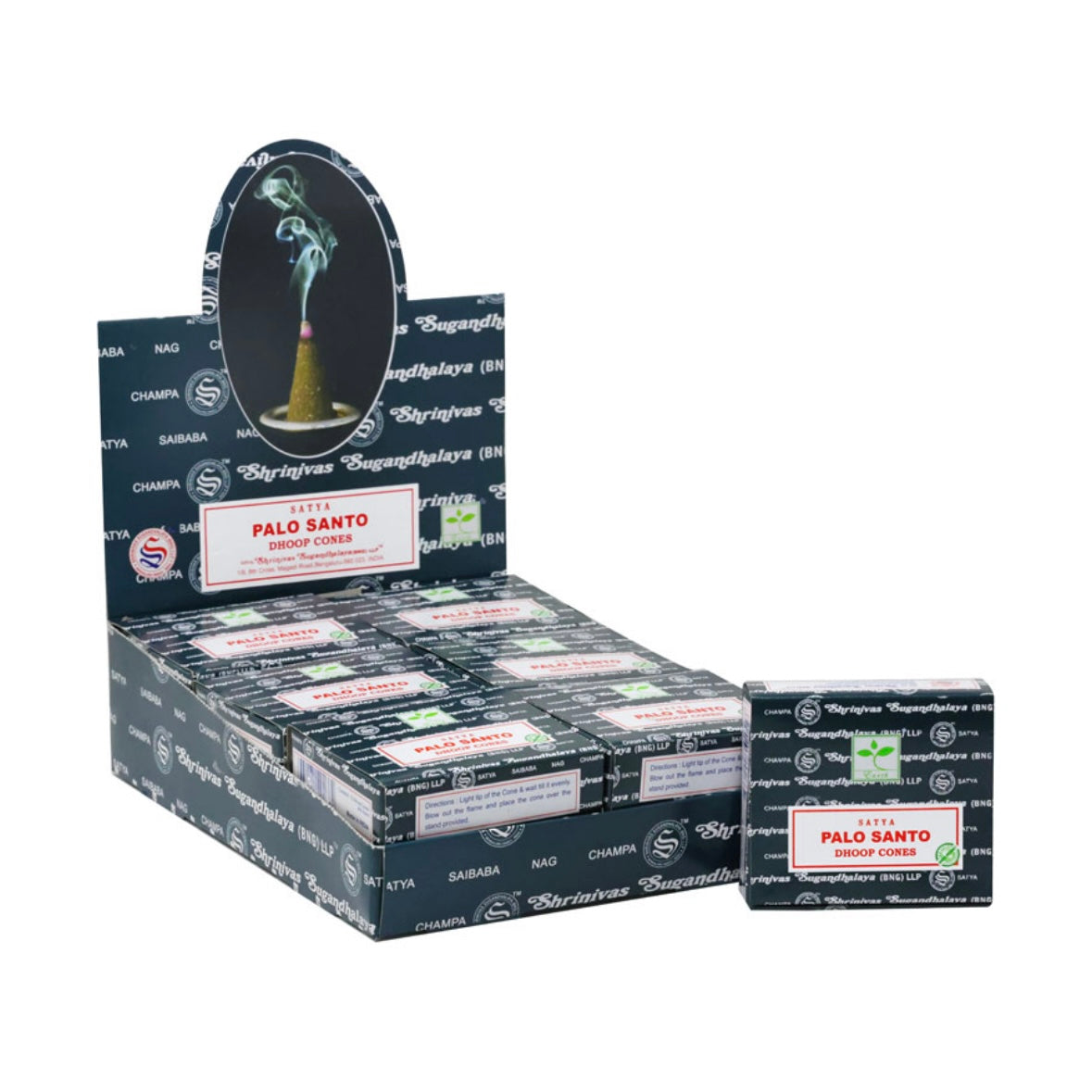 Satya Palo Holy incense in 100% natural cones - support included