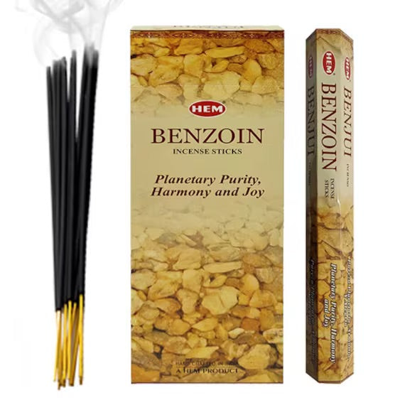 Hem Benzoin - Incenso Indiano Bastoncini Fatti a mano Benzoino - 20 Stick