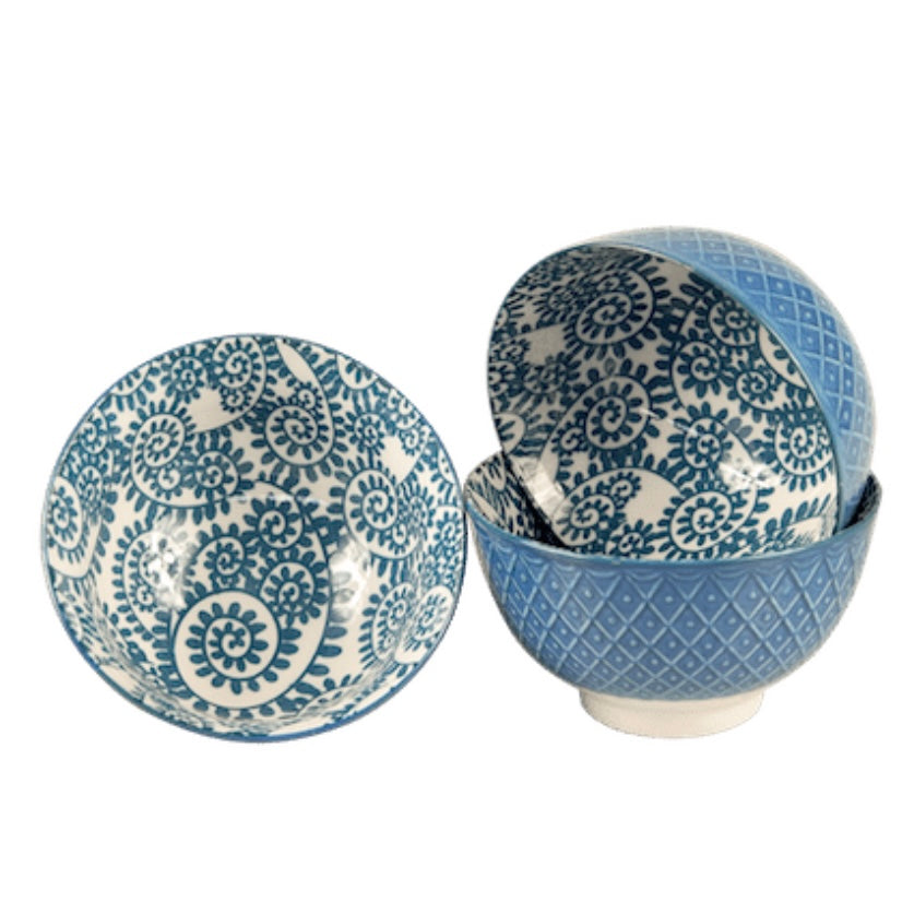 Coppa per Tè Matcha in Ceramica Purissima con Motivi colore Blu - clorophilla-shop