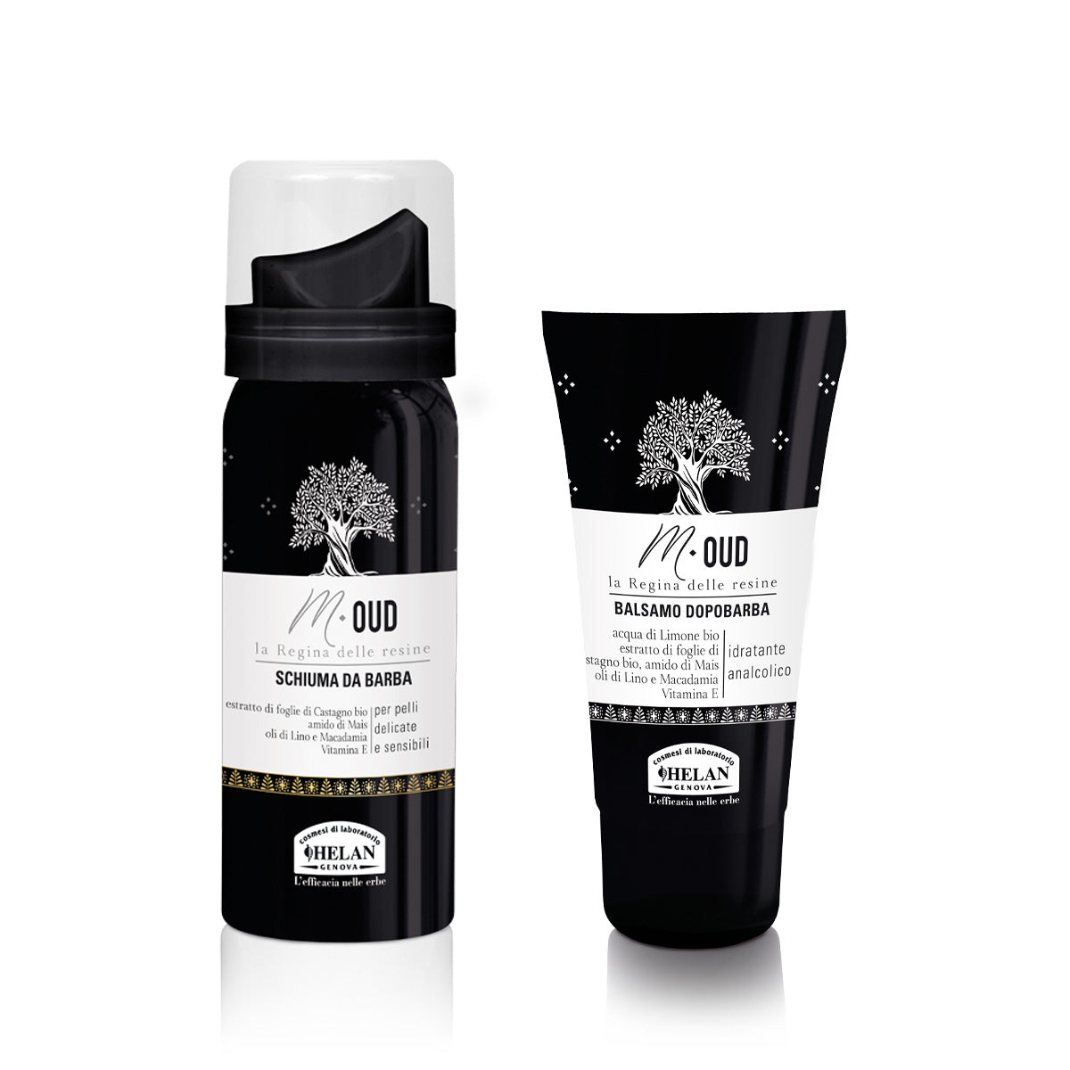 Helan M -Oud shaving box - Foam and Traveling Balm