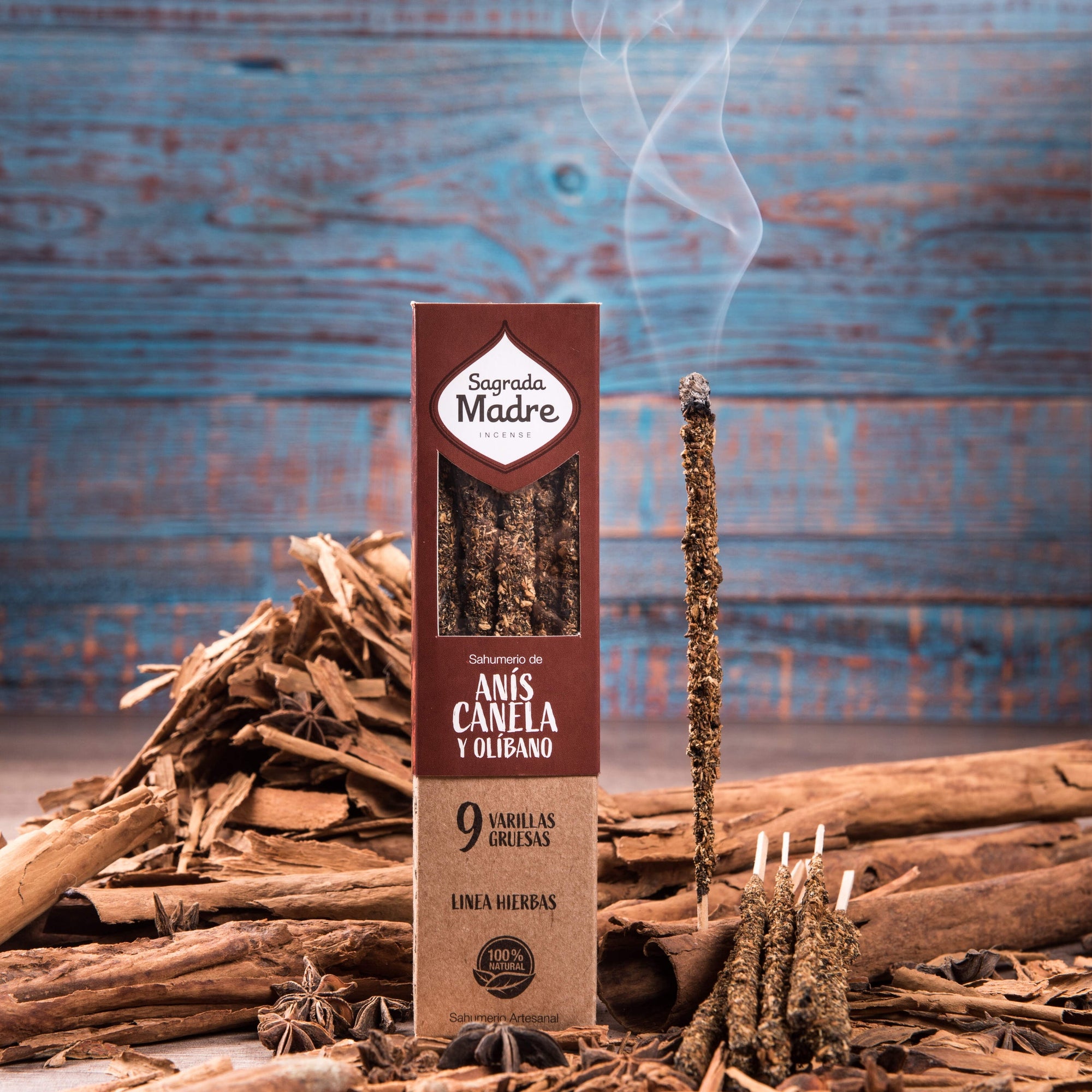 Sagrada Madre Cinnamon Incenso botanico in bastoncini - Cannella, Anice e Olibano