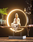 Bruciaincenso Lampada zen Feng Shui con Buddha Mala e Loto in Ceramica - clorophilla-shop