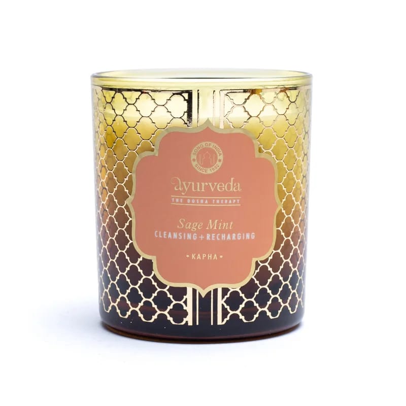 Ayurveda Candela profumata KAPHA Sage Mint - Fragranza Salvia e Menta - clorophilla-shop