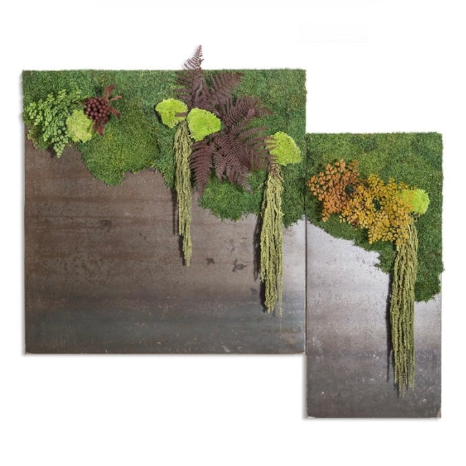Quadro Vegetale Stabilizzato metal rust green forest in Ferro