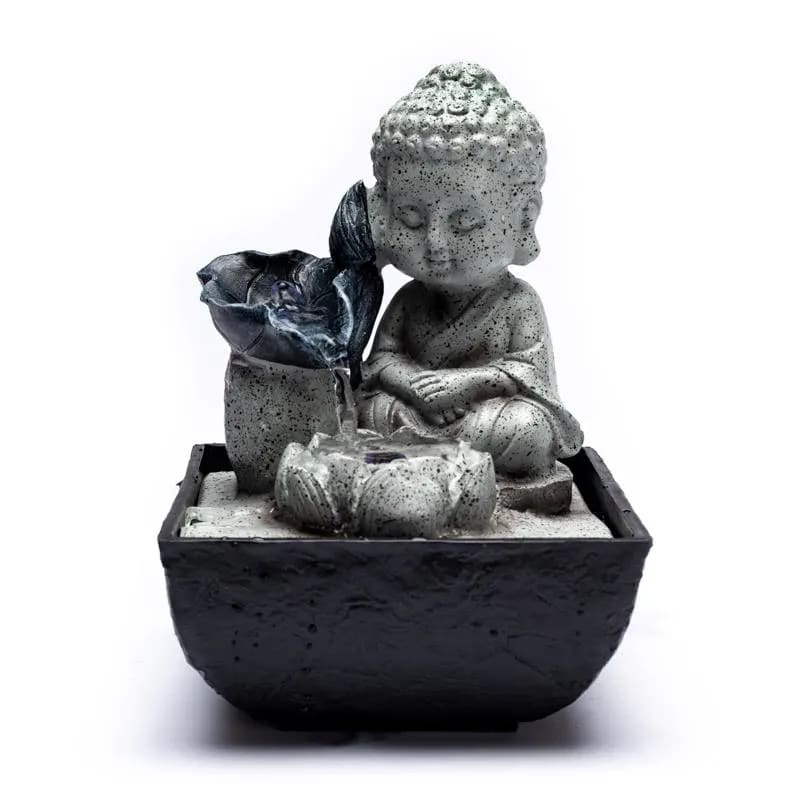 Fontana d'acqua Zen con Buddha piccolo - Luce LED integrata - clorophilla-shop