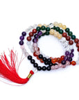 Mala Tibetana astrologica 9 Pianeti Qualità AA con Nappa - Collana Rosario 108 Perle