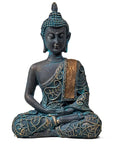 Statua Buddha in Meditazione con Mudra in Stile Antico - 14cm