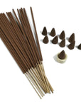 Ayurveda Incenso Pitta Set Bastoncini e Coni Gelsomino e Vaniglia - Bruciaincenso Incluso - clorophilla-shop