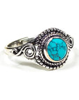 Anello con Turchese in ottone - Regolabile - clorophilla-shop