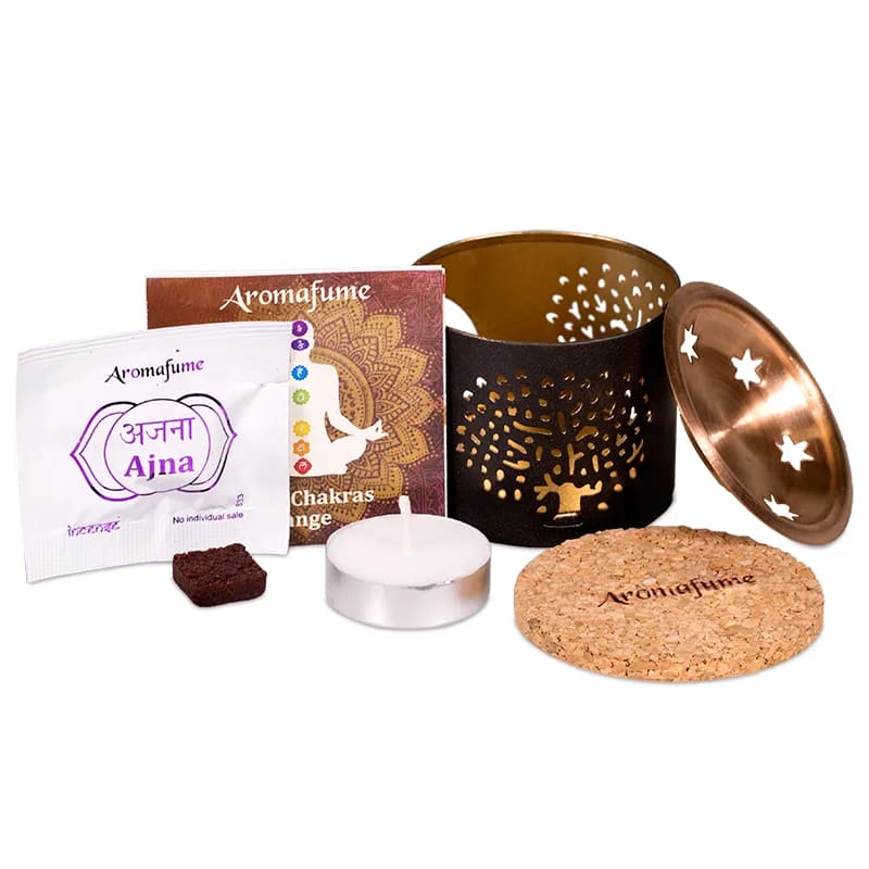 Aromafume Exotic Albero della Vita Kit Bruciaincenso + 2 Mattoncini di Incenso - Niente Fumo e Cenere - clorophilla-shop
