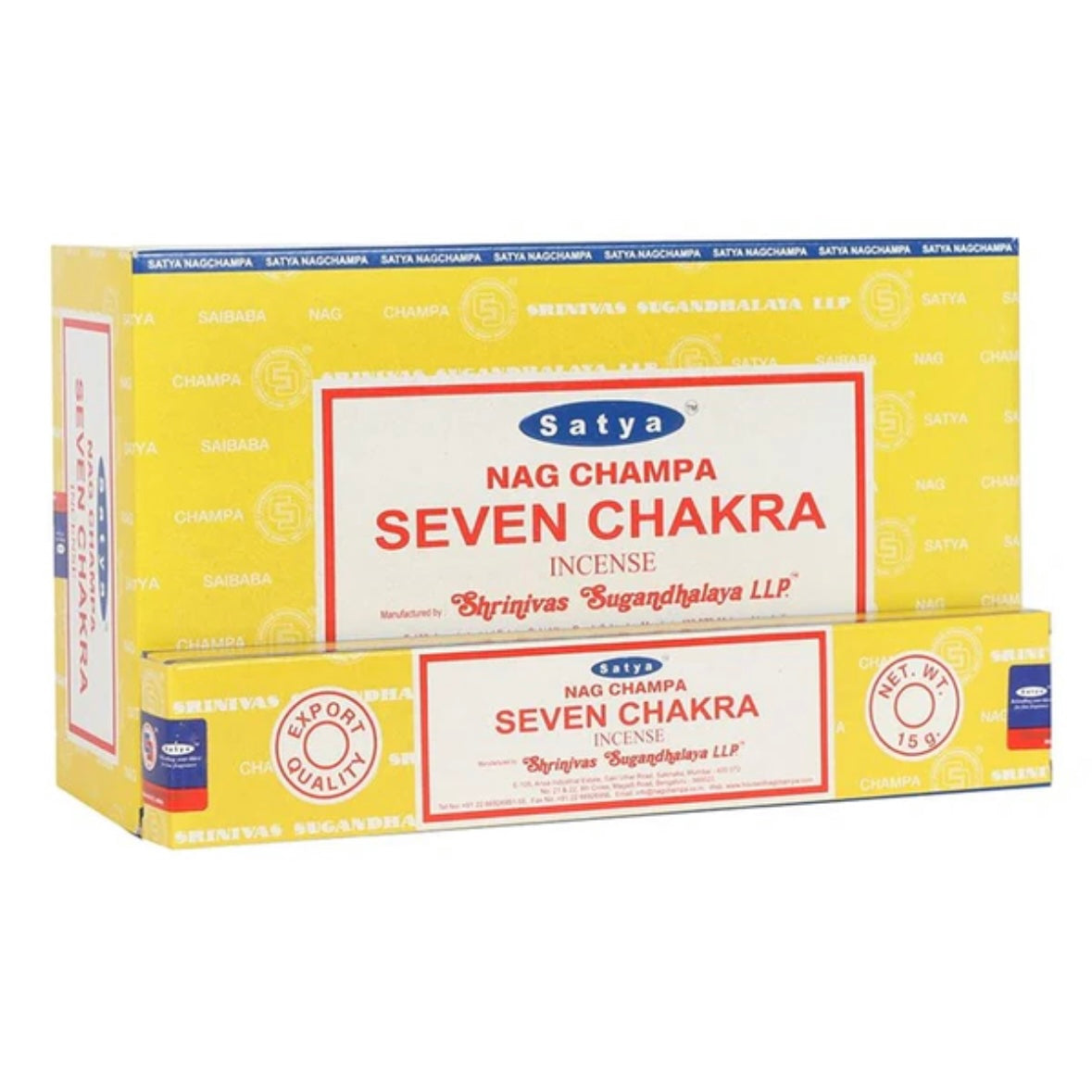 Satya SEVEN CHAKRA Incenso in bastoncini Naturale 100% Masala - Stick 15g