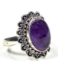 Anello con Ametista in ottone - Regolabile - clorophilla-shop
