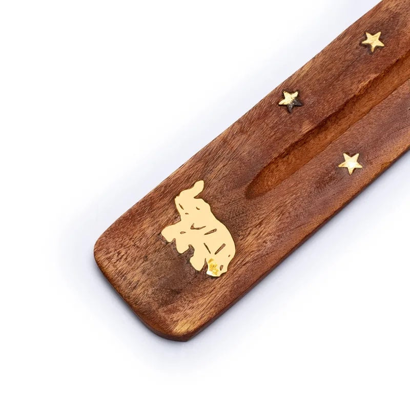 Bruciaincenso Elefante in Legno per Incenso in Bastoncini - Portaincenso Stick 25cm - clorophilla-shop