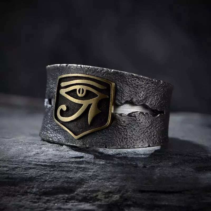Anello Egitto Vintage con Occhio di Horus - Articolo Egiziano - Regolabile - clorophilla-shop