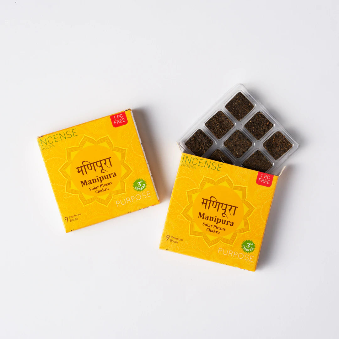 Aromafume Manipura 3 Chakra del Plesso Solare Mattoncini Incenso 7 Chakra - 9 bricks - clorophilla-shop