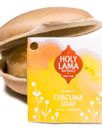 Holy Lama CURCUMA Sapone Ayurvedico alla Curcuma - confezionato in Foglia di Palma Naturale