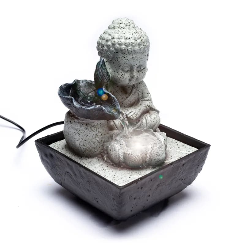 Fontana d'acqua Zen con Buddha piccolo - Luce LED integrata - clorophilla-shop