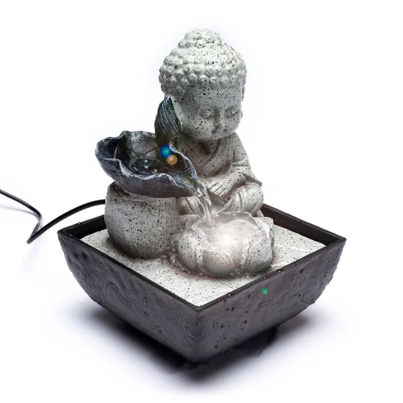 Fontana d&#39;acqua Zen con Buddha piccolo - Luce LED integrata - clorophilla-shop