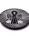 Bruciaincenso in Pietra Ollare con Simbolo Ankh per Incenso in Bastoncini e Coni - Portaincenso con Croce Egizia 10cm - clorophilla-shop