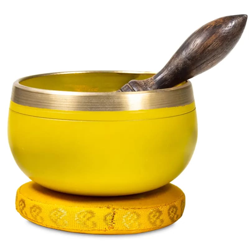Campana Tibetana 3 Chakra Plesso solare - Batacchio e Cuscino Inclusi - clorophilla-shop