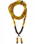Samsara Mala Tibetana Pietra del Drago e Onice nero - Collana Rosario 108 grani