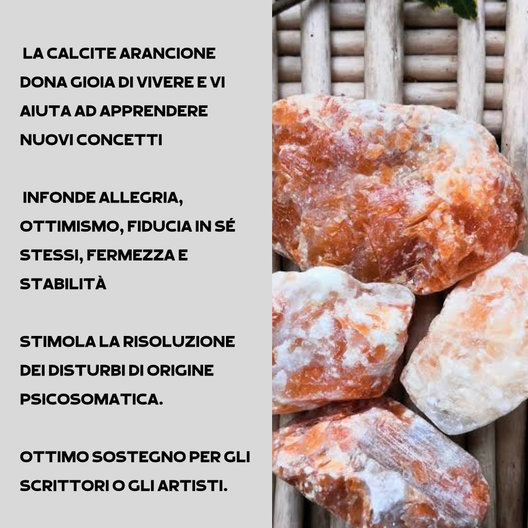 Calcite Arancione grezza Origine Brasile - Pietra da 4-6cm - clorophilla-shop