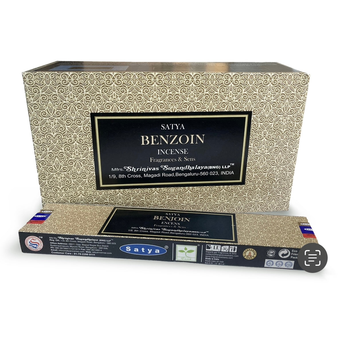 Satya BENZOIN Incenso in Bastoncini Naturale 100% Linea Luxury - Stick 15g