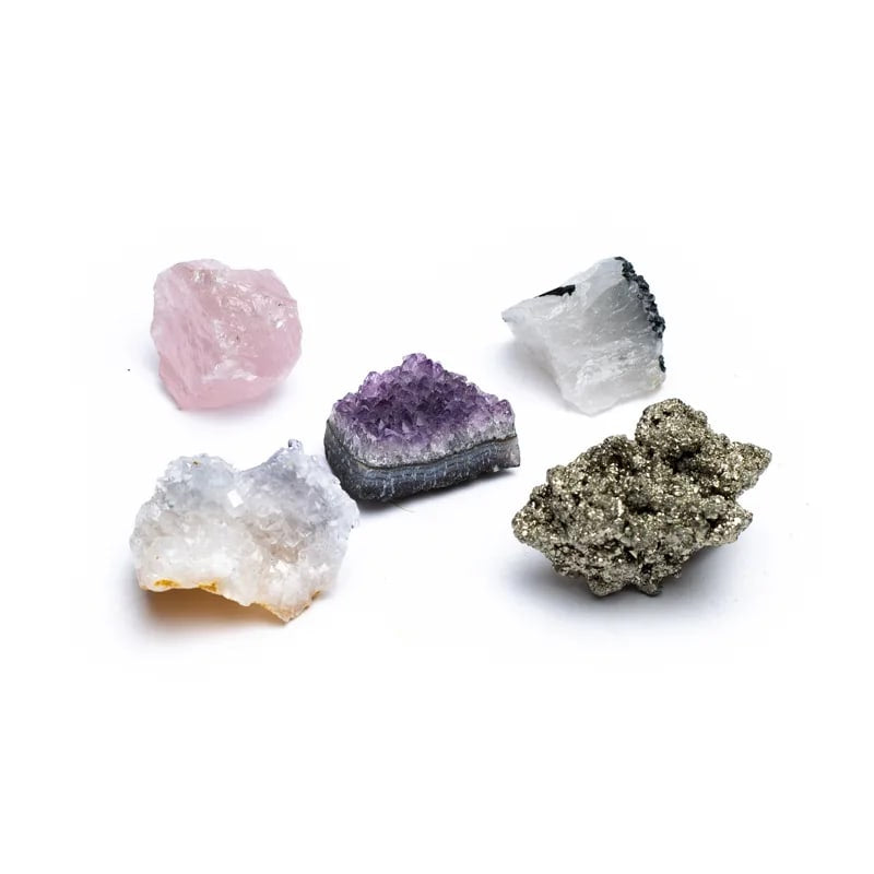 Box 5 minerali grezzi - Scatola regalo - clorophilla-shop