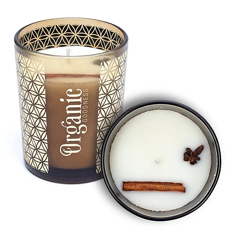 Organic Goodness Lemongrass & Spice - Candela in Cera di Soia con frammenti di Lemongrass e Spezie - Smudge Scented Candle 200g