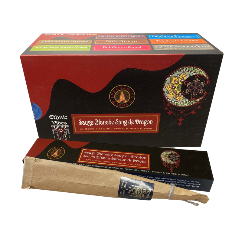 Ethnic Vibes Salvia Bianca e Sangue di Drago Incenso in bastoncini - Stick 15g - clorophilla-shop